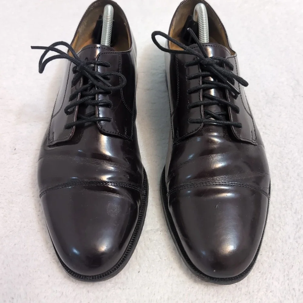 Cole Haan Caldwell 08331 Men 10.5 CherryBrown Leather Lace Up Oxford Dress Shoes